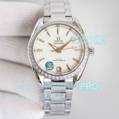 VSF Swiss Clone Omega Seamaster Aqua Terra 150M White Diamond Ladies Watch 
